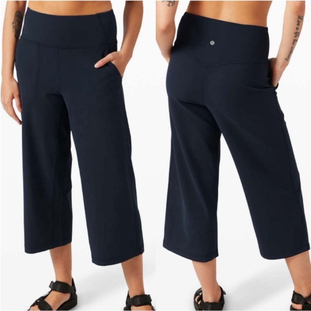 Lululemon Align Wide Leg Crop Pant Navy Blue | Size 4, 23” Inseam